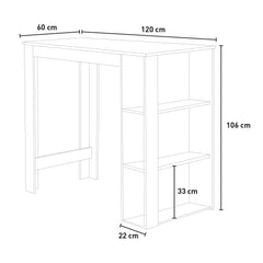 Tavolo alto bar cucina moderno per sgabelli con ripiani