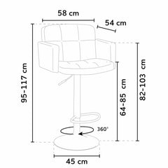 Sgabello con Braccioli per Bar e Cucina in Ecopelle