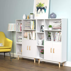 Armadietto Libreria  con Ante 5 Cubi Scaffale Bianco