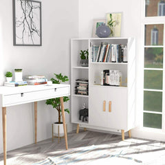 Armadietto Libreria  con Ante 5 Cubi Scaffale Bianco