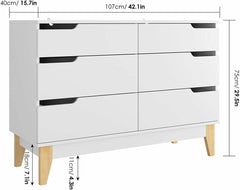 Cassettiera con 6 cassetti Credenza Armadietto da Cucina Mobiletto