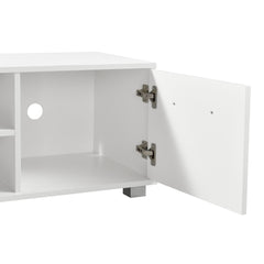 Mobile Porta TV con 2 Armadi e 2 Ripiani Supporto TV Consolle - Bianco