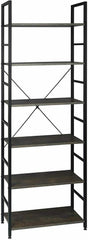 Libreria Scaffale in Metallo Legno 6 Ripiani Scaffalatura Porta Fioriera