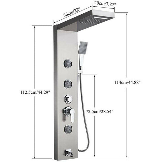 Colonna doccia inox pannello con miscelatore