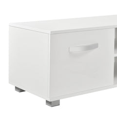 Mobile Porta TV con 2 Armadi e 2 Ripiani Supporto TV Consolle - Bianco