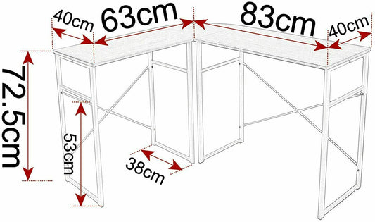 Scrivania Angolare per Computer a L Studio Tavolo Lavoro in Acciaio Legno