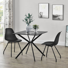 Tavolo da pranzo rettangolare design 78x78x75cm Tavolino conferenze Nero