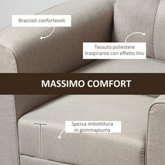 Poltroncina da Camera e Soggiorno Moderna in Tessuto Piedini in Legno