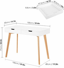 Scrivania per computer Scrittoio con 2 cassetti Tavolo Per Casa Ufficio studio