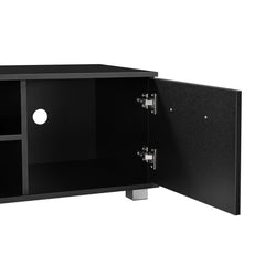 Mobile Porta TV con 2 Armadi e 2 Ripiani Supporto TV Consolle - Nero