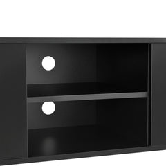 Mobile Porta TV con 2 Armadi e 2 Ripiani Supporto TV Consolle - Nero