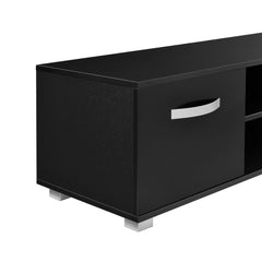 Mobile Porta TV con 2 Armadi e 2 Ripiani Supporto TV Consolle - Nero