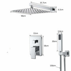 colonna doccia set incasso doccetta rettangolo cascata soffione