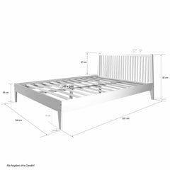 Doppio legno matrimonio Futon struttura letto 140x200 cm asticelle ruggine