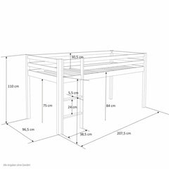 Letto per bambini letto per alta 90x200 cm letto bianco