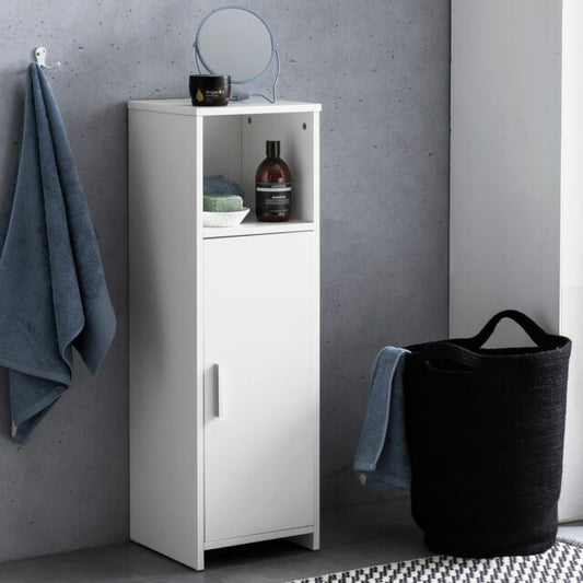 Mobiletto da bagno con sportello e ripiano Mensola Bagno Bianco