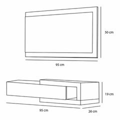 Mobile da ingresso con cassetto e specchio, mobile sospeso