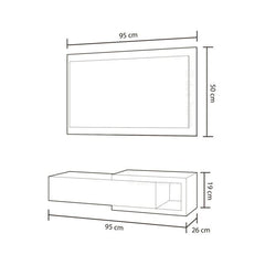 Mobile da ingresso con cassetto e specchio, mobile sospeso
